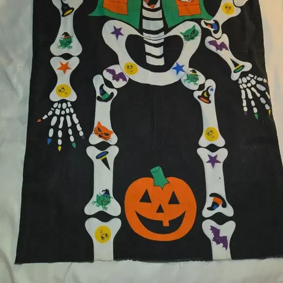 Vintage Skeleton Witch Pullover Halloween Costume Apron Mask Sheet 31" L 18" W - Picture 12 of 16